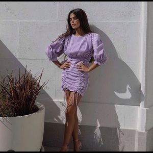 Purple gingham dress - Zara